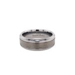 Tungsten 8mm bevel edge brushed finish ring