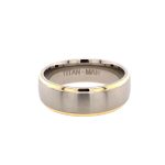 Titanium 7mm brushed bevel edge gents ring