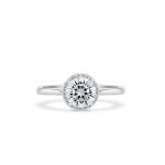 9ct White gold halo round lab grown diamond ring
