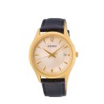Seiko Gents Gold plated Quartz watch SUR472P1