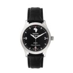 Espresso round dial watch with leather strap