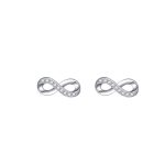 Silver Infinity cubic zirconia stud earrings