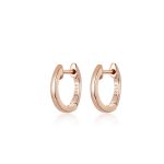 Silver rose gold plated 12mm round huggie earring