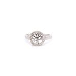 Silver 12mm Round tree of life cubic ring