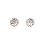 Silver Cubic Zirconia Tree of Life Earrings