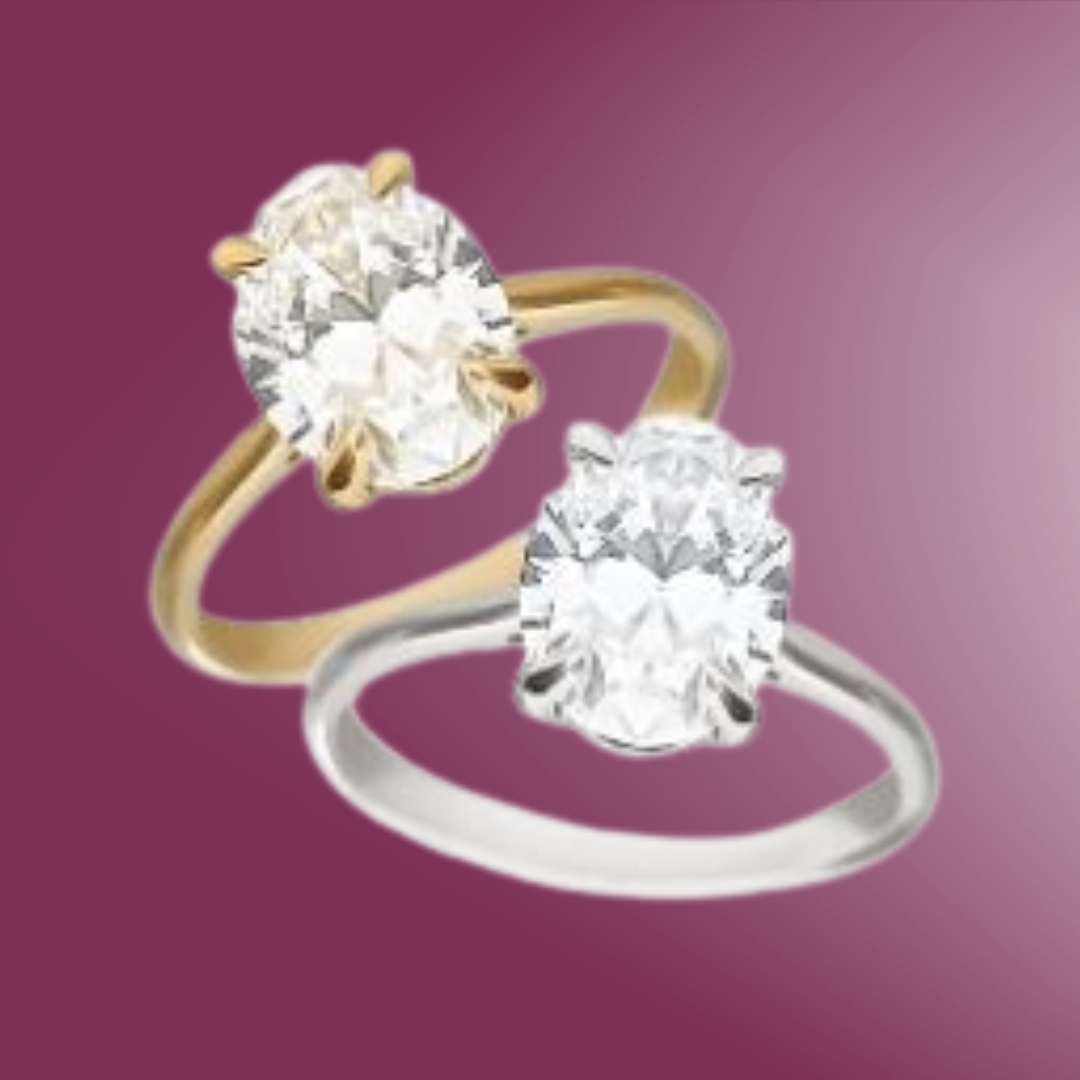OVAL LAB 9ct White Gold Oval 0.50ct Lab Grown Diamond Ring - Image 1