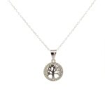Silver Cubic Tree of Life Pendant and Chain