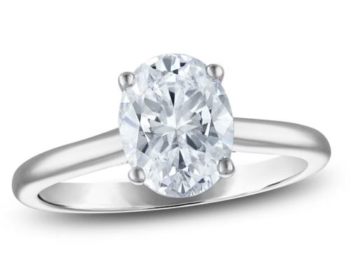 9ct White Gold Oval 0.50ct Lab Grown Diamond Ring - Image 2