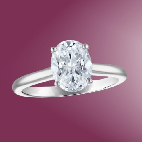 9ct White Gold Oval 0.50ct Lab Grown Diamond Ring - Image 6