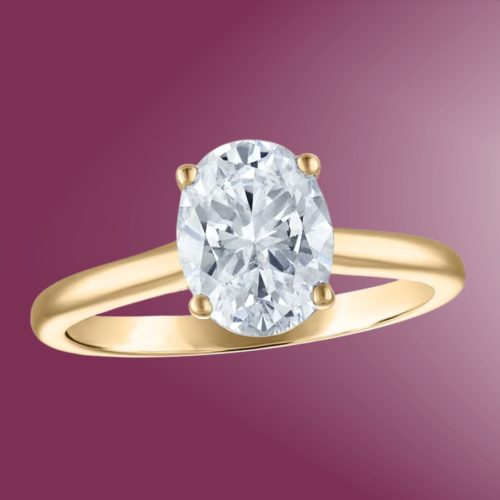9ct White Gold Oval 0.50ct Lab Grown Diamond Ring - Image 4