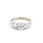9ct White Gold 2.00ct Lab Grown Diamond Trilogy Ring