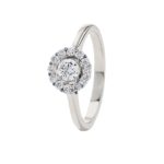 9ct White Gold 0.50ct Halo Diamond Ring