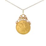 22ct Yellow Gold Coin Pendant and Chain