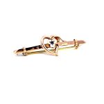 9ct Rose and Yellow Gold Heart Brooch