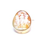 9ct Yellow Gold Oval Cameo Brooch