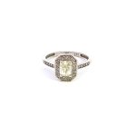 9ct White Gold Emerald Cut Diamond Ring