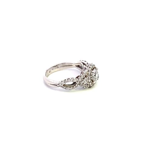 18ct White Gold Diamond Swirl Ring - Image 5