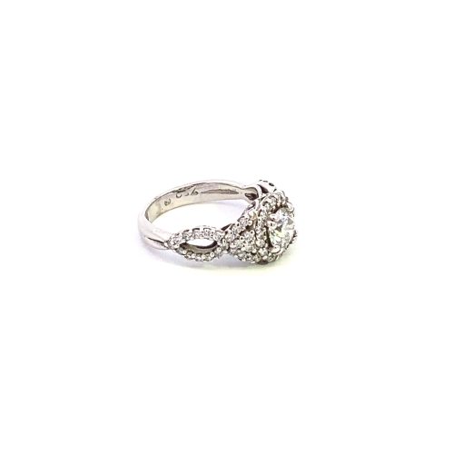18ct White Gold Diamond Swirl Ring - Image 6