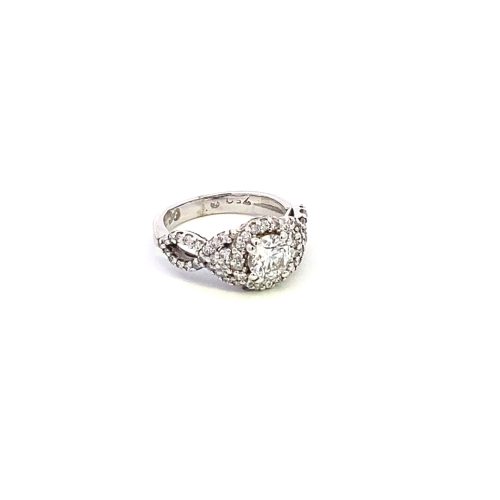 18ct White Gold Diamond Swirl Ring - Image 3