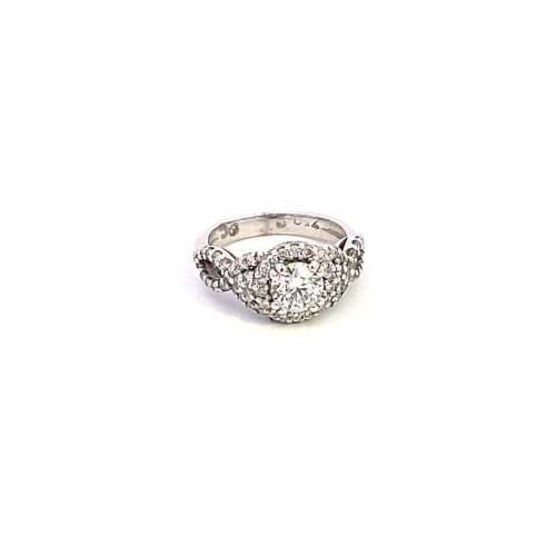 18ct White Gold Diamond Swirl Ring - Image 4