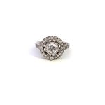 18ct White Gold Diamond Vintage Ring