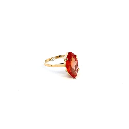 14ct Yellow Gold Orange Marquise cut Gemstone Ring - Image 5