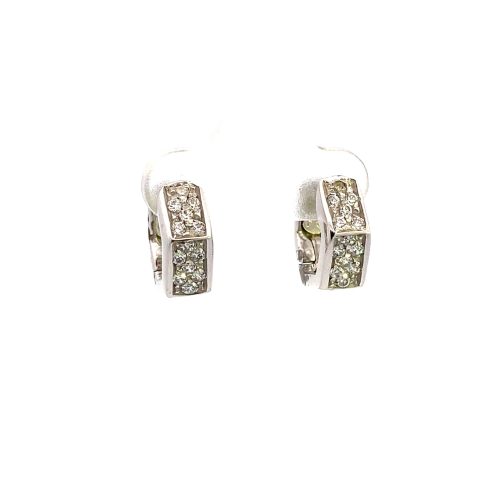 9ct White Gold Cubic Zirconia Huggie Earrings