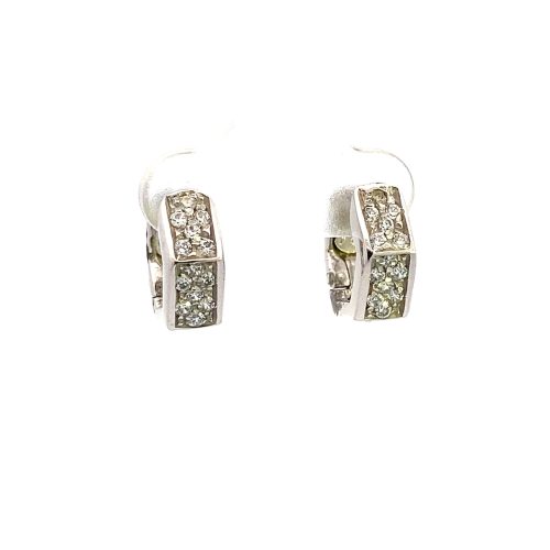 9ct White Gold Cubic Zirconia Huggie Earrings - Image 6