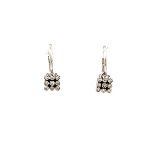 18ct White Gold Diamond Sheppard Hook Earrings