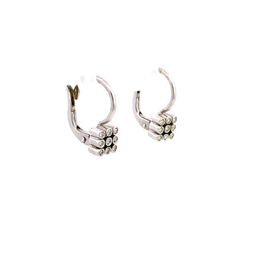 18ct White Gold Diamond Sheppard Hook Earrings - Image 5