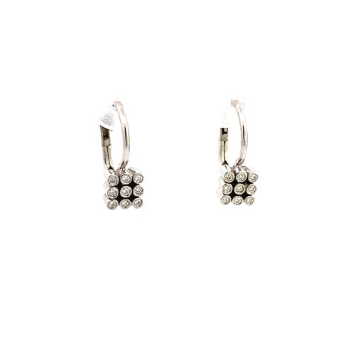 18ct White Gold Diamond Sheppard Hook Earrings - Image 2