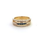 18ct Yellow Gold Diamond and Blue Sapphire Ring