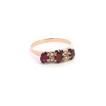 9ct RG Garnet and Pearl Antique Ring