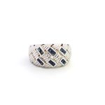 9ct Two Tone Sapphire Domed Ring