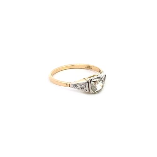 18ct Two Tone Antique Style Diamond Ring - Image 3
