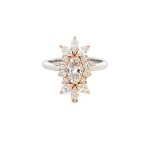 18ct Rose Gold and Platinum Diamond Cluster Ring
