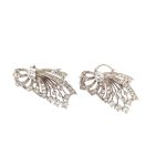 Platinum Filigree Lace Design Diamond Antique Earrings