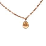 18ct Rose Gold Fancy Brown Tear Drop Diamond Pendant