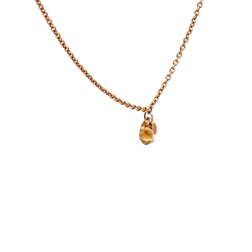 18ct Rose Gold Fancy Brown Tear Drop Diamond Pendant - Image 2