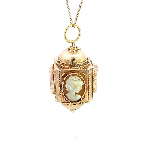 9ct Yellow Gold Antique Cameo Pendant with Chain