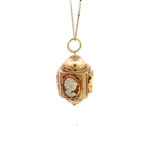9ct Yellow Gold Antique Cameo Pendant with Chain - Image 3