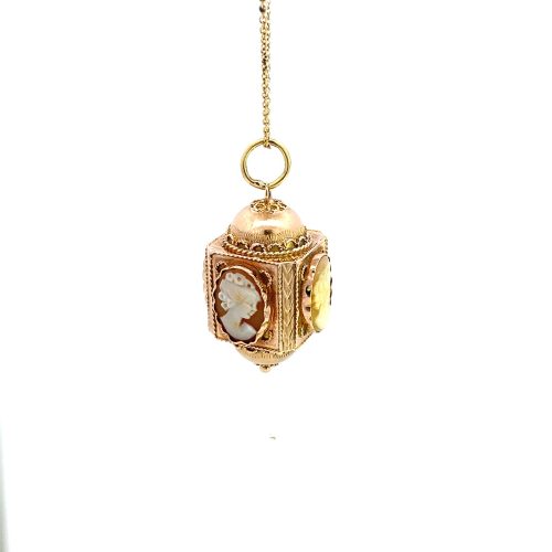 9ct Yellow Gold Antique Cameo Pendant with Chain - Image 2
