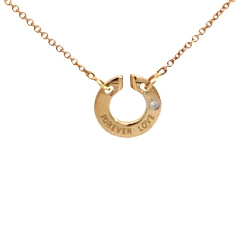 9ct Yellow Gold 45cm Diamond Necklace - Image 6