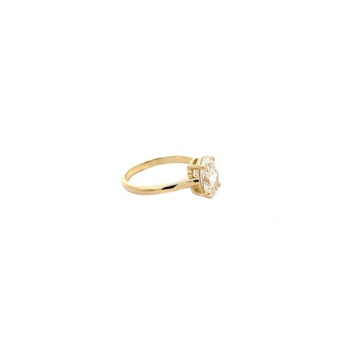 9ct Yellow Gold 2.00ct Oval Lab Grown Diamond Solitaire Ring - Image 3