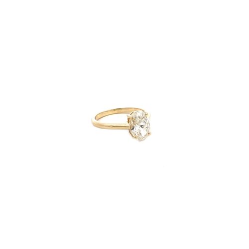 9ct Yellow Gold 2.00ct Oval Lab Grown Diamond Solitaire Ring - Image 2