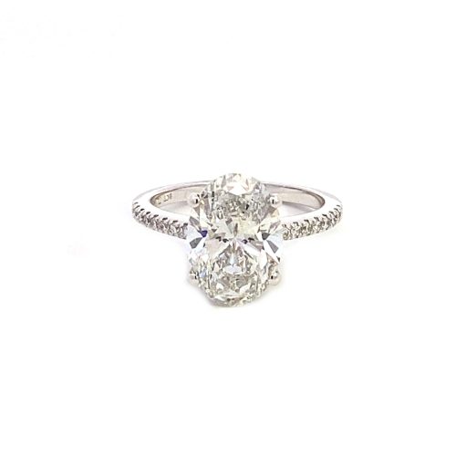 9ct White Gold 4.00ct Oval Lab Grown Diamond Ring