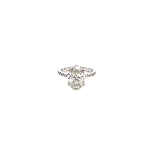 9ct White Gold 4.00ct Oval Lab Grown Diamond Ring - Image 3
