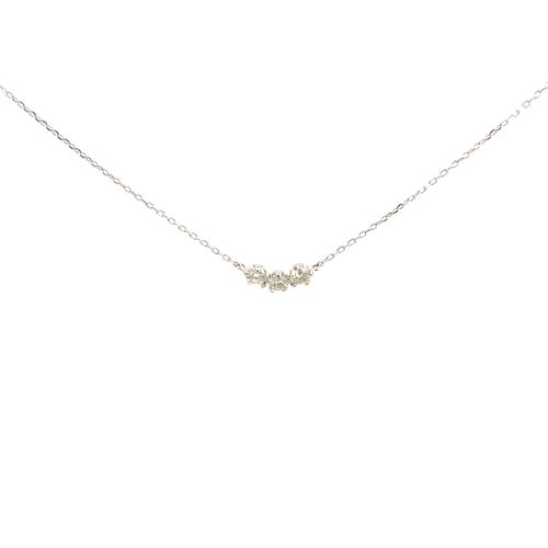 18ct White Gold Trilogy Diamond Necklace - Image 2