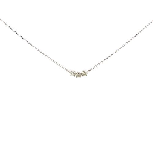 18ct White Gold Trilogy Diamond Necklace - Image 3