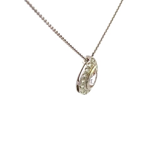 14ct White Gold Diamond and Morganite Necklace - Image 3